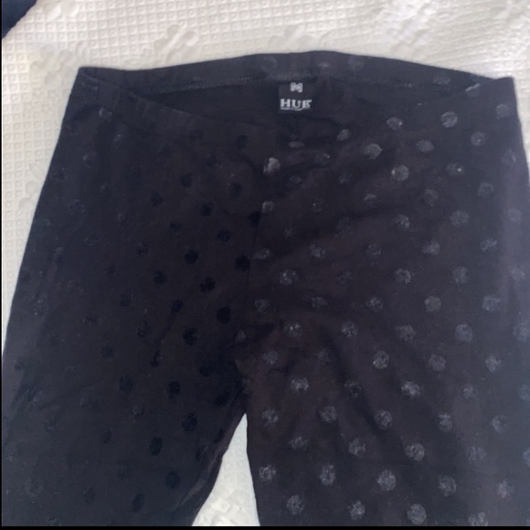 HUE Black Polka Dot Leggings 2 Pairs M - Picture 7 of 11